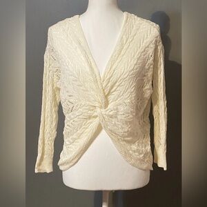 Cato Cream Lace Twist Cardigan